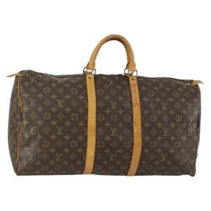 LOUIS VUITTON Monogram Keepall 55 Boston Bag M41424 LV Auth BA9013